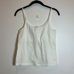 Esprit Basic Cream Cotton Spaghetti Strap Camisole Tank Top Size M